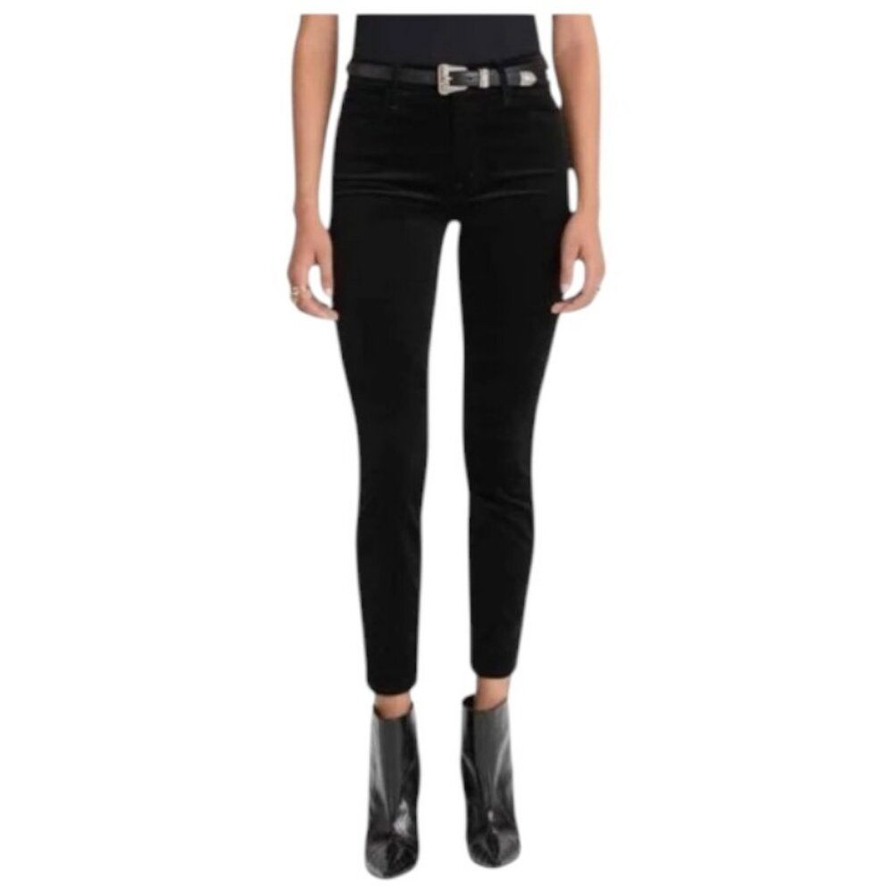 Mother black velvet high waisted looker ankle - soft skills pants size 30

**